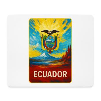 Ecuador - Farbenfrohes Emblem - Mousepad (Querformat) - Weiß - Vorne