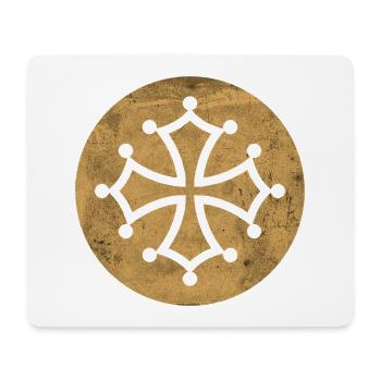 Katharerkreuz im goldenen Kreis - Okzitanisches Symbol - Mousepad (Querformat) - Weiß - Vorne
