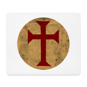 Templar Cross in Golden Circle - Mouse Pad (horizontal) - white - Front