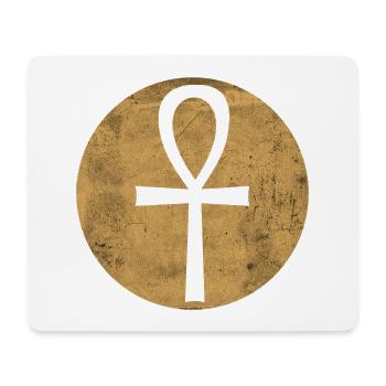 Croix égyptienne Ankh dans cercle doré - Tapis de souris (format paysage) - blanc - Devant