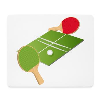 Tischtennis Turnier – zwei Schläger & Spielfeld - Mousepad (Querformat) - Weiß - Vorne