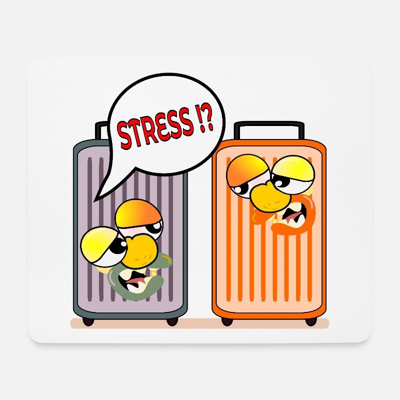 FERIEN STRESS URLAUBSKOFFER - Mousepad (Querformat) - Weiß