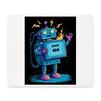 404 Bot – Gehirn nicht gefunden - Mousepad (Querformat) - Weiß - Vorne