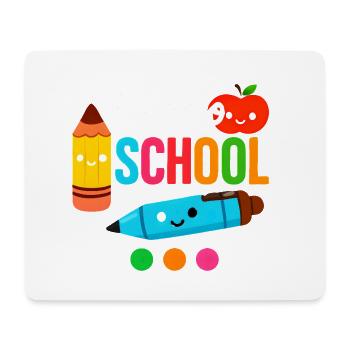 Hello School Shirt Schulanfang Kawaii Style - Mousepad (Querformat) - Weiß - Vorne