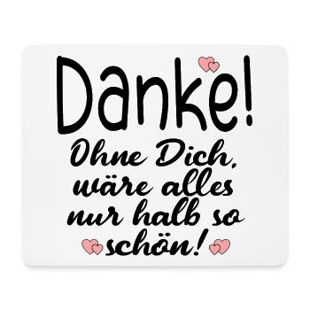 DANKE PARTNERSCHAFT FREUNDSCHAFT - Mousepad (Querformat) - Weiß - Vorne
