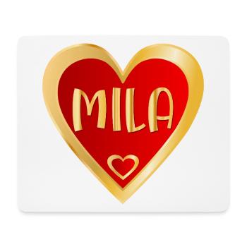 MÄDCHENNAME MILA HEART - Mousepad (Querformat) - Weiß - Vorne