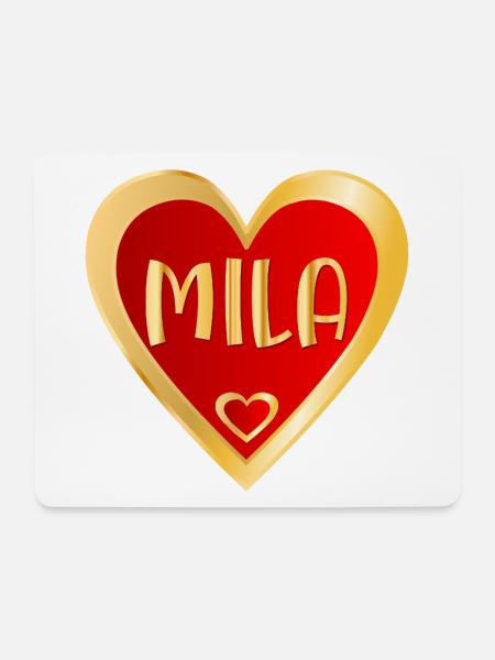 MÄDCHENNAME MILA HEART - Mousepad (Querformat) - Weiß