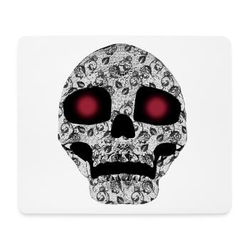 menschenschädel mit schnörkeln - Mousepad (Querformat) - Weiß - Vorne