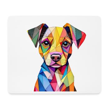 Colorful Geometric Pop Art Dog - Mouse Pad (horizontal) - white - Front