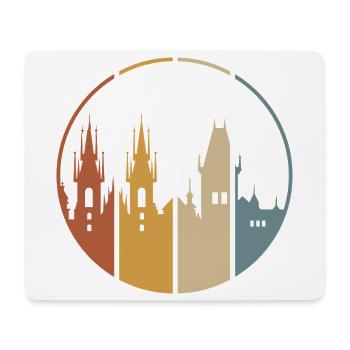 vintage Stadtlogo Prag - Stadtsymbol mit Burg Logo - Mousepad (Querformat) - Weiß - Vorne