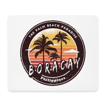 Boracay, Philippines, Design vintage - Tapis de souris (format paysage) - blanc - Devant
