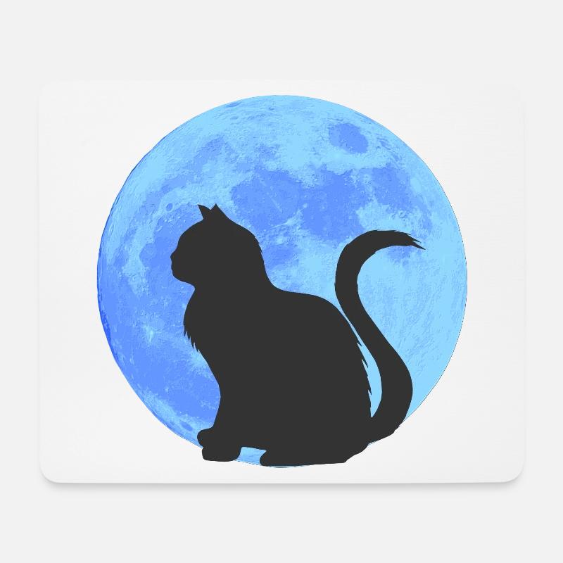 katzen, goth, monde - Mousepad (Querformat) - Weiß