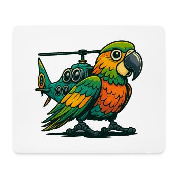 Heli-Parrot im Einsatz - Mousepad (Querformat) - Weiß - Vorne