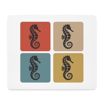Seepferdchen Meer Vintage Design - Mousepad (Querformat) - Weiß - Vorne