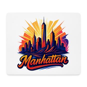 Manhattan City New York Silhouette Cadeau - Tapis de souris (format paysage) - blanc - Devant