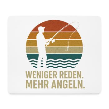Weniger Reden. Mehr Angeln. - Mousepad (Querformat) - Weiß - Vorne