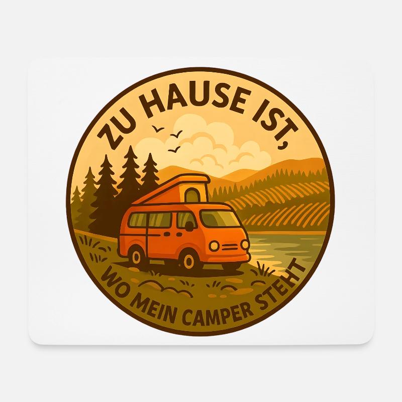 Zu Hause ist, wo mein Camper steht - Mousepad (Querformat) - Weiß