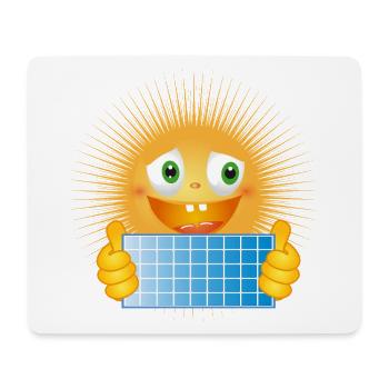 Soleil éclatant avec panneau solaire - Tapis de souris (format paysage) - blanc - Devant