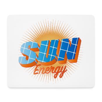Typografie mit Solarzellen und strahlender Sonne - Mousepad (Querformat) - Weiß - Vorne