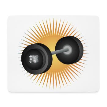 Radiant dumbbell – full of energy for weight training - Mouse Pad (horizontal) - white - Front