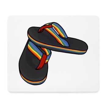 Rainbow Flip Flops 70s, 80s and 90s Vintage - Mouse Pad (horizontal) - white - Front