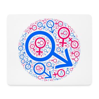 Gender-Kuddelmuddel im Kreis-Design - Mousepad (Querformat) - Weiß - Vorne