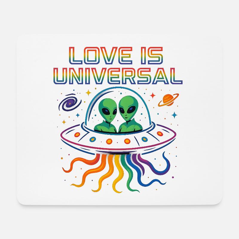 love is universal - Mousepad (Querformat) - Weiß