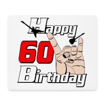 60th Birthday Rockhand Design - Mouse Pad (horizontal) - white - Front