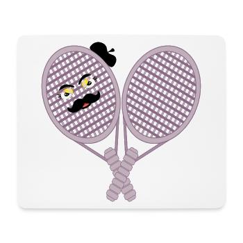 TENNIS MOUSTACHE - Tapis de souris (format paysage) - blanc - Devant