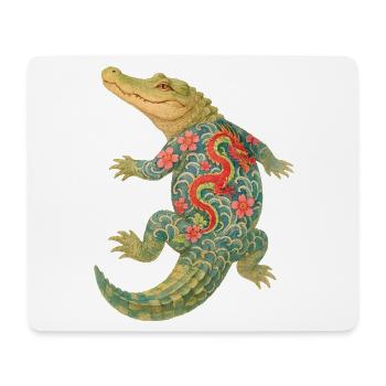 Yakuza Crocodile – Un pouvoir ancien à l’encre - Tapis de souris (format paysage) - blanc - Devant