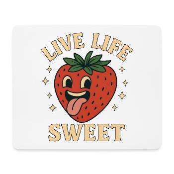 Lustige Erdbeere Kawaii - Mousepad (Querformat) - Weiß - Vorne