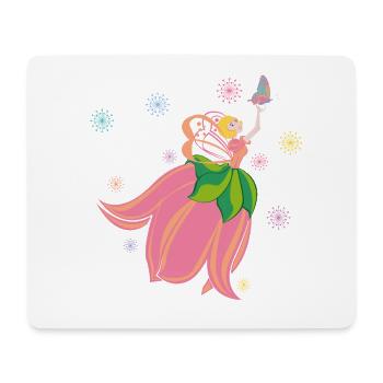 Fabulous flower fairy with butterfly - Mouse Pad (horizontal) - white - Front