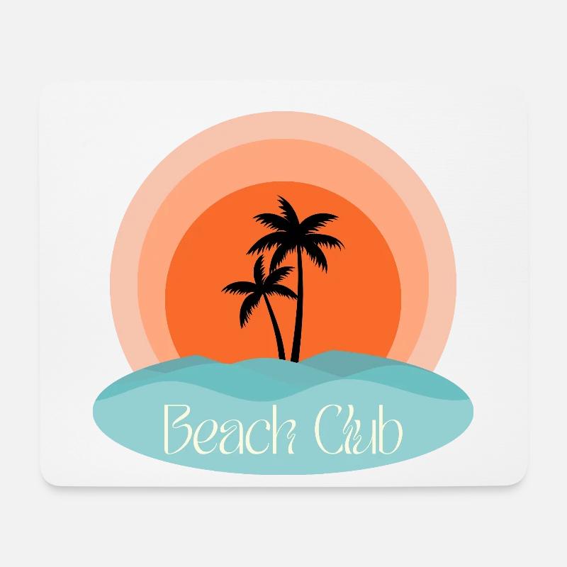 Beach Club Sunset - Mousepad (Querformat) - Weiß