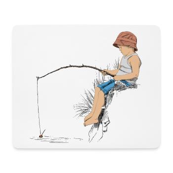 Angler - Mousepad (Querformat) - Weiß - Vorne
