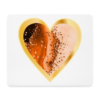 HEART LOVE ORANGE - Mouse Pad (horizontal) - white - Front