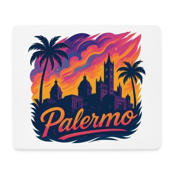 Palermo Stadt Italien Sizilien Silhouette Geschenk - Mousepad (Querformat) - Weiß - Vorne