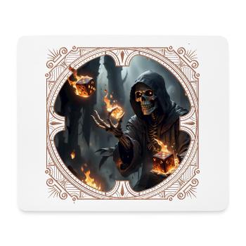 Skeleton Dice Magic and Fire - Mouse Pad (horizontal) - white - Front