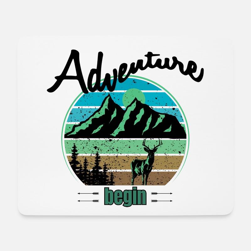 Berge und Wildnis - Mousepad (Querformat) - Weiß