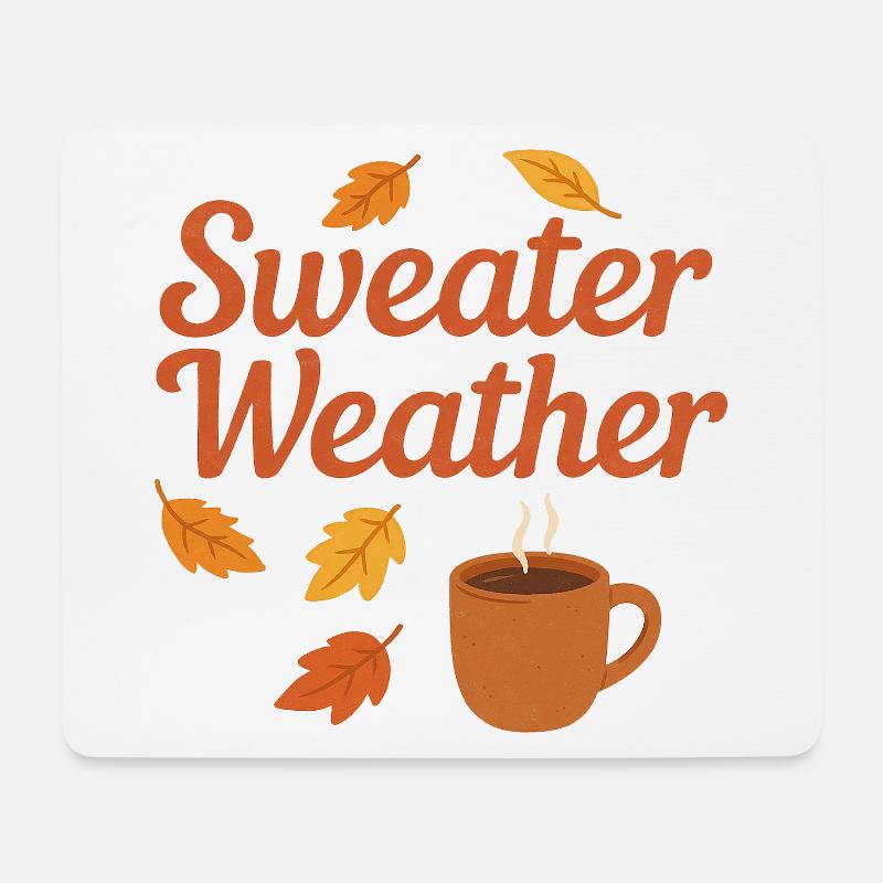 sweater weather - Mousepad (Querformat) - Weiß