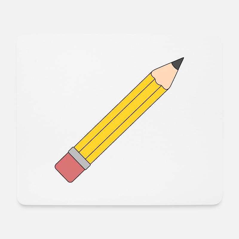 Lebendige gelbe Bleistift-Illustration - Mousepad (Querformat) - Weiß