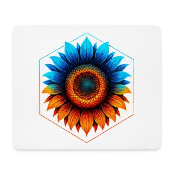Sunflower blue and gold, vibrant orange - Mouse Pad (horizontal) - white - Front