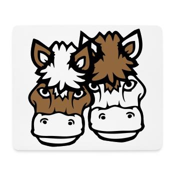 2 Chevaux Homme Femme Amoureux Amis Amour Équipe - Tapis de souris (format paysage) - blanc - Devant