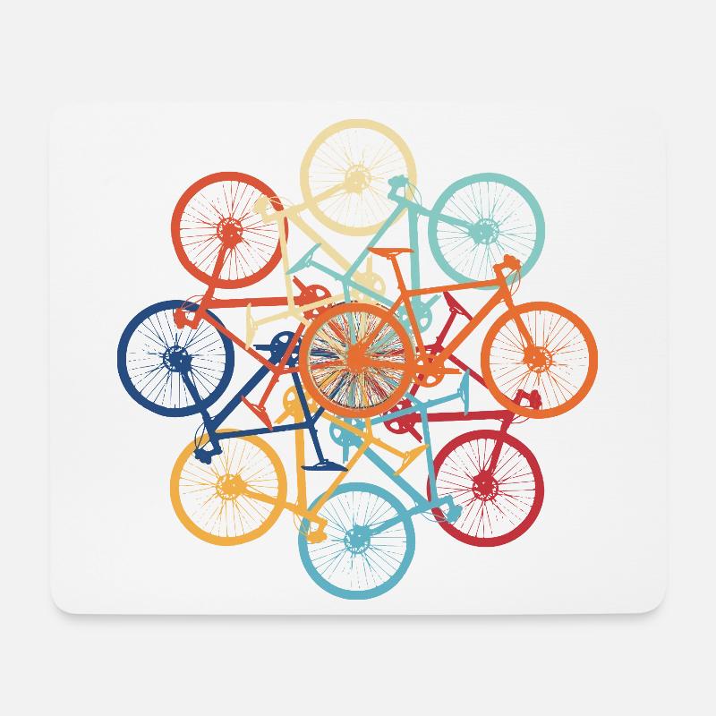 Fahrradkunst in bunten Farben - Mousepad (Querformat) - Weiß