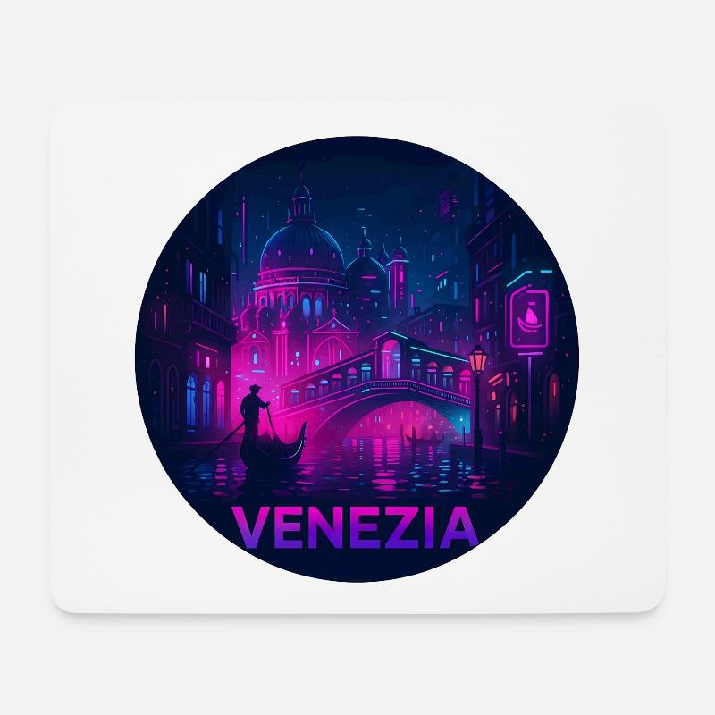 Venedig Souvenir Cyberpunk - Mousepad (Querformat) - Weiß