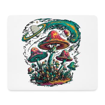 Psychedelische kosmische Pilze Kunstwerk - Mousepad (Querformat) - Weiß - Vorne
