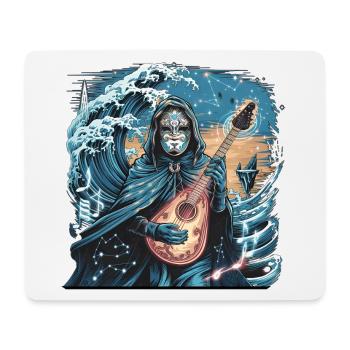 Mystische Ozeanwelle mit geisterhaftem Musiker - Mousepad (Querformat) - Weiß - Vorne