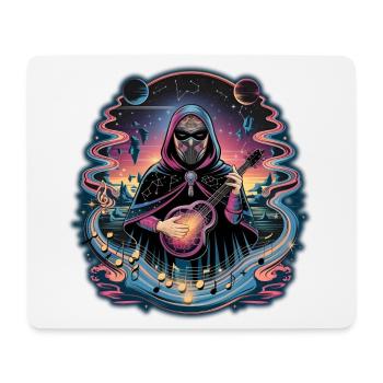 Mystischer Astronaut Musiker Illustration - Mousepad (Querformat) - Weiß - Vorne
