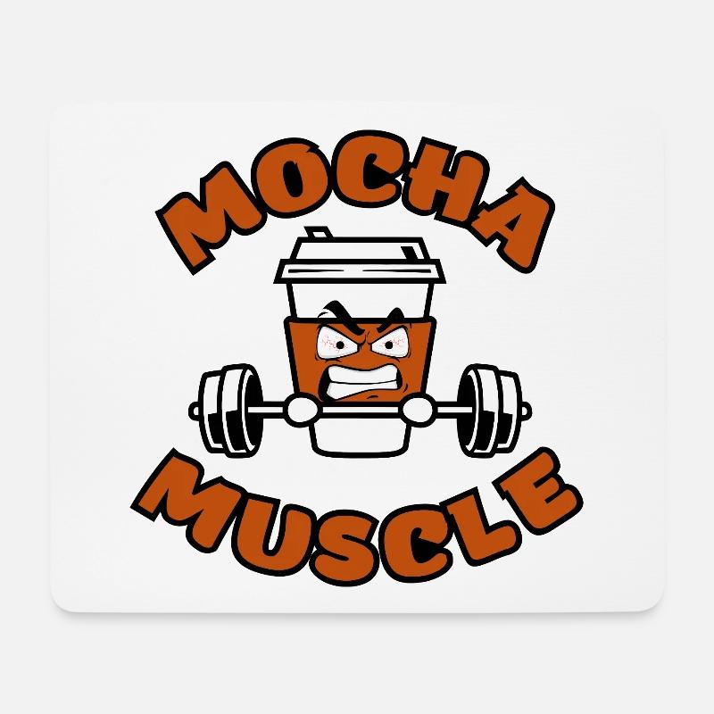 Koffein Training – Power Coffee - Mousepad (Querformat) - Weiß