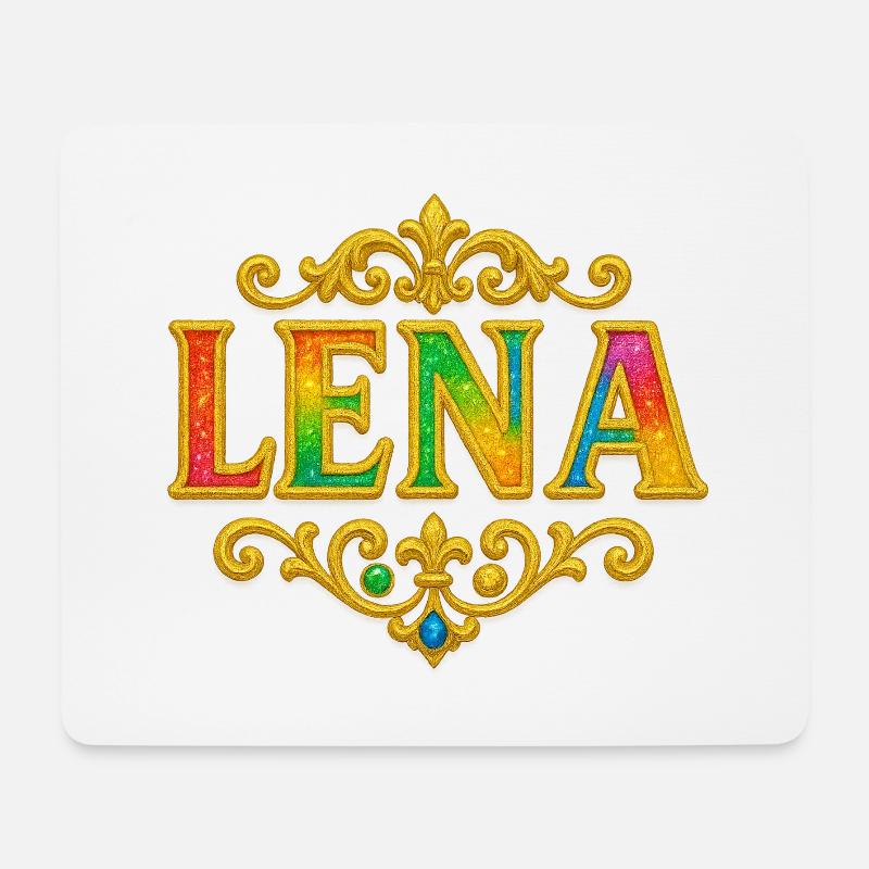 LENA Glitter Gold Sequins - Mouse Pad (horizontal) - white