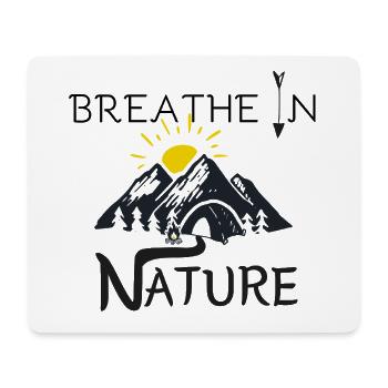 Natur einatmen - Bergabenteuer bei Sonnenaufgang - Mousepad (Querformat) - Weiß - Vorne